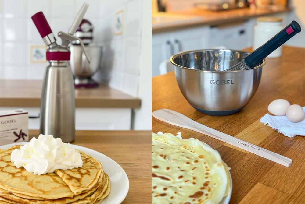 image crepes maison servies avec garniture gourmande