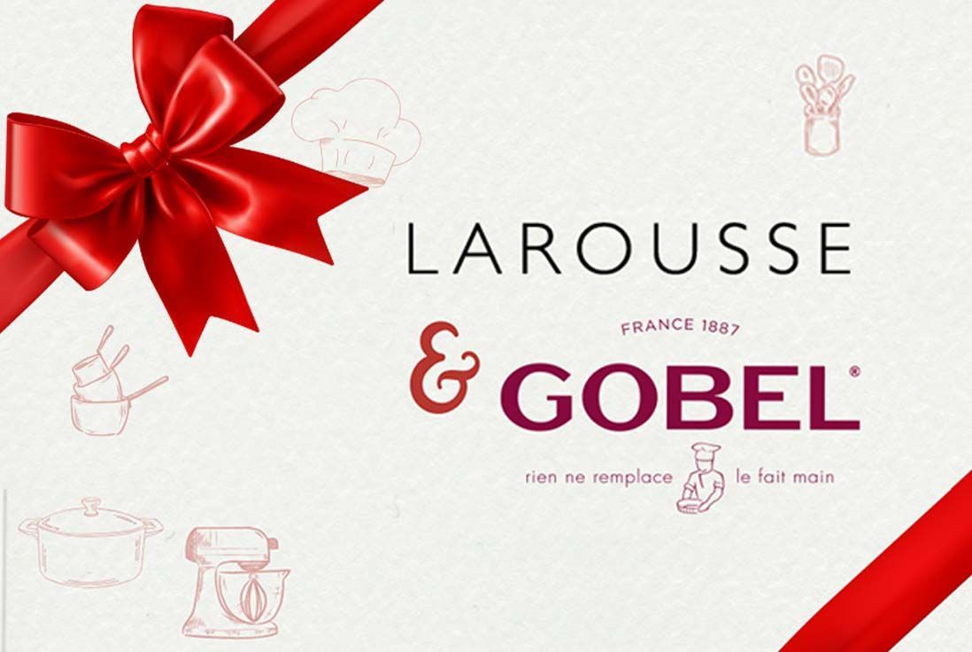 Image d'une banniere présentant le partenariat de noel entre larousse et  gobel