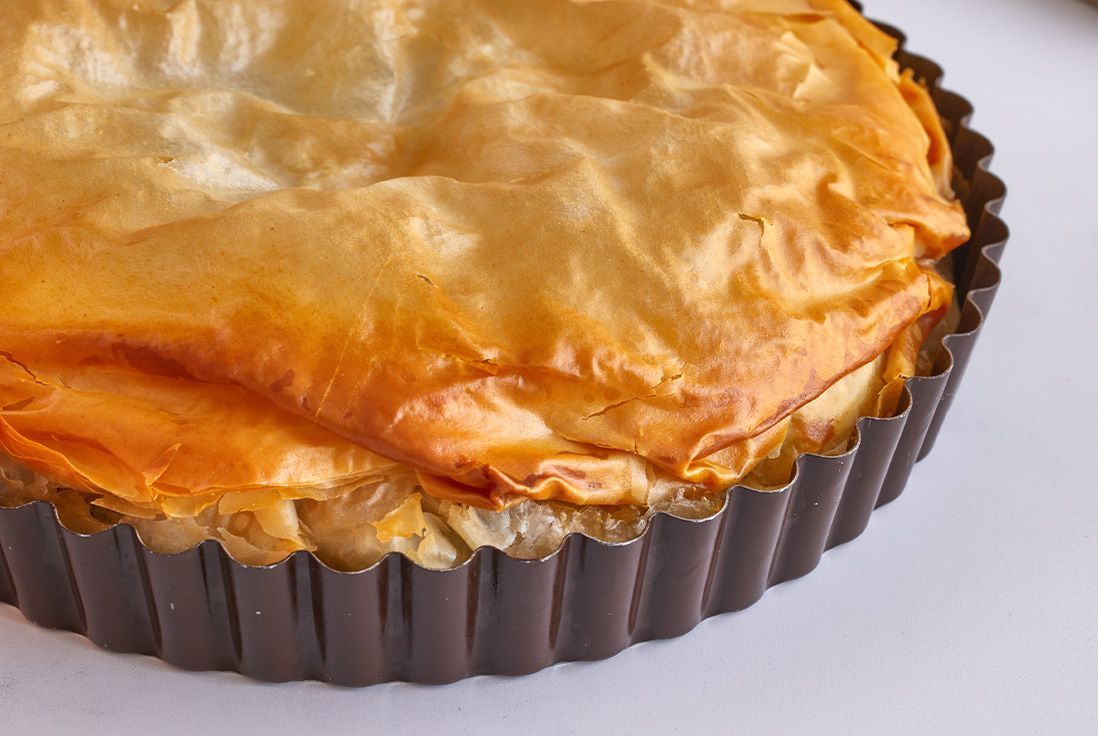 spanakopita maison croustillante aux épinards feta dans une tourtière Gobel