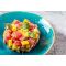 tartare de thon frais à la mangue et citron vert dressé en assiette