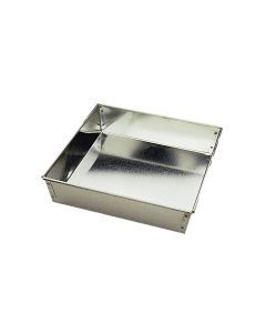 Manqué carré fond fixe - fer blanc - bordé sur fil - 240 x 225 x h50 mm