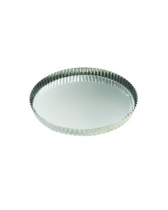 Tourtière ronde cannelée - fer blanc - fond fixe - Ø220/200 mm h25 mm