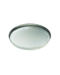 Tourtière ronde cannelée - fer blanc - fond fixe - Ø240/230 mm h25 mm