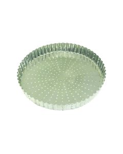 Tourtière cannelée perforée - fer blanc - fond fixe - Ø240 mm h28 mm