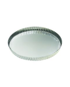 Tourtière ronde cannelée - fer blanc - fond fixe - Ø260/240 mm h25 mm