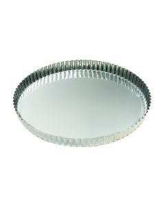 Tourtière ronde cannelée - fer blanc - fond fixe - Ø280/270 mm h25 mm
