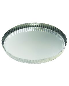 Tourtière ronde cannelée - fer blanc - fond fixe - Ø320/310 mm h26 mm