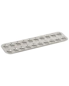 Plaque 20 madeleinettes - fer blanc - 395 x 125 x 13 mm