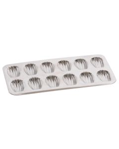 Plaque 12 madeleines - fer blanc - 395 x 200 x 17 mm