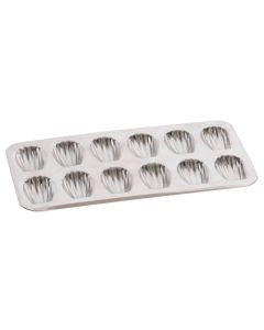 Plaque 12 madeleines - fer blanc - 395 x 200 x 17 mm