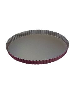Tourtière ronde cannelée - Antiadhérent (sans PFAS) - fond fixe - Ø280/270 mm h25 mm