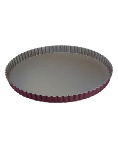 Tourtière ronde cannelée - Antiadhérent (sans PFAS) - fond fixe - Ø300/280 mm h25 mm