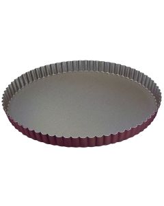 Tourtière ronde cannelée - Antiadhérent (sans PFAS) - fond fixe - Ø320/310 mm h25 mm