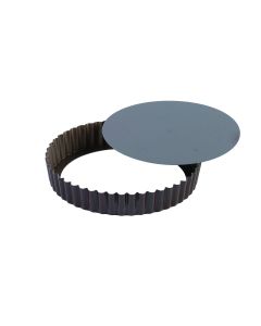 Tourtière ronde cannelée - Antiadhérent (sans PFAS) - fond mobile - Ø220/200 mm h25 mm