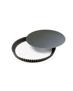 Tourtière ronde cannelée haute - Antiadhérent (sans PFAS) - fond mobile - Ø220/200 mm h35 mm