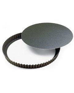 Tourtière ronde cannelée haute - Antiadhérent (sans PFAS) - fond mobile - Ø320/305 mm h35 mm
