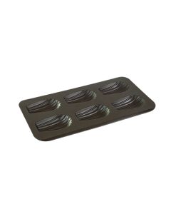 Plaque 6 madeleines gourmandes - antiadhérent - 395 x 200 mm