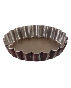 Boîte de 6 tartelettes rondes cannelées Ø100 mm - Antiadhérent (sans PFAS) - fond fixe