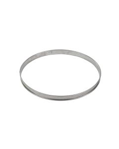 Cercle &agrave; tarte - inox - bord roul&eacute; - &eacute;paisseur 4/10&egrave;me - &Oslash;260 mm h20 mm
