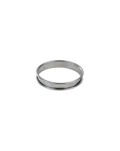 Cercle à tarte haut - inox - bords roulés - épaisseur 4/10ème - Ø140 mm h27 mm