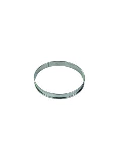 Cercle à tarte haut - inox - bords roulés - épaisseur 4/10ème - Ø200 mm h27 mm