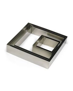 Carré inox 120 x 120 x 45 mm