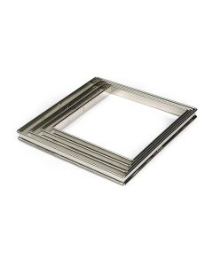 Flan à tarte - Carré - inox - bords roulés - épaisseur 4/10ème - 240 x 240 x 20 mm