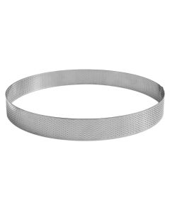 Cercle à tarte perforé - inox - épaisseur 10/10ème - Ø 300 mm h35 mm