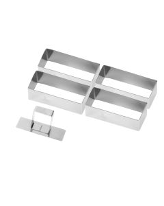 Boîte de 4 rectangles et poussoir inox