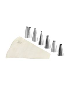 Boîte ronde de 6 douilles inox assorties + poche coutil 300 mm