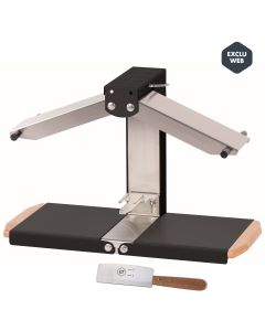 Appareil à raclette traditionnel Brézière® PREMIUM - Noir Poignées bois - Couteau inclus - 1/4 ou 1/6 meule - 230V 1000W
