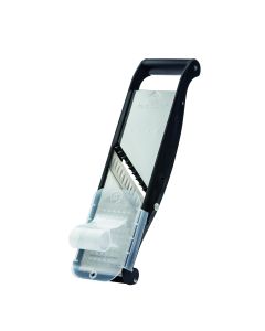 Mandoline inox Compact-PRO BASALTE avec poussoir ergonomique - 2 peignes effileurs (4 & 10 mm)