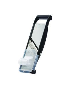 Mandoline inox Compact-PRO BASALTE avec poussoir ergonomique - 2 peignes effileurs (4 & 10 mm)