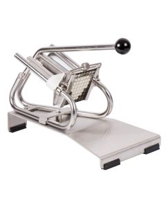 Coupe-frites professionnel inox sur socle inox - couteau inox + poussoir 10 mm