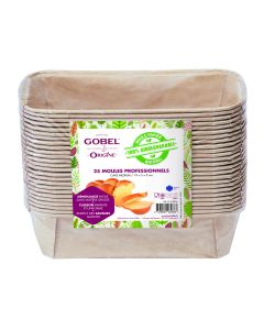 Pack de 25 moules cake medium 19 x 5 x 5 cm (papier professionnel biodégradable) Origine