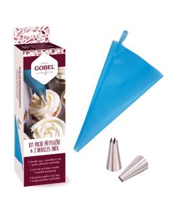 Kit 1 poche pâtissière petit format 35 cm et 2 douilles