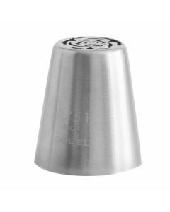 Douille russe fleur R751 - inox - Ø 25 mm - sur carte avec trou européen