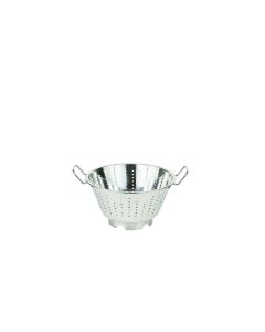 Passoire conique avec pied - 2 anses - inox - 28 cm