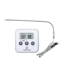Thermomètre à sonde magnétique et minuteur - 8x8x1,5 cm