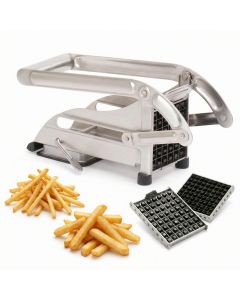 Coupe-frites m&eacute;nager inox sur ventouse - 2 couteaux