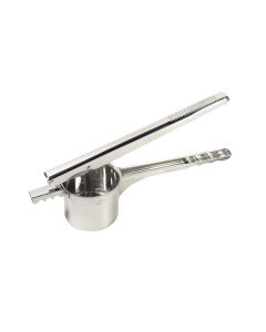 Presse-purée inox à levier, cranté pour s'adapter à différents diamètre de casseroles