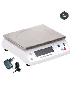 Balance électronique professionnelle - 30kg - IP53 - précison 2g -  avec adaptateur secteur - plateau amovible inox 29,8 x 23,6 cm