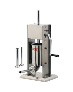 Poussoir à saucisses manuel vertical inox - 3 L - 3 embouts - à crémaillère