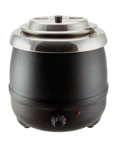 Marmite à soupe bain-marie noire - 8 L