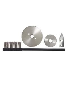 Kit de rechange pour ouvre-boîtes électriques OE750 : molette Ø 36mm + molette Ø 70mm + lame inox + brosse + clé démonte molette