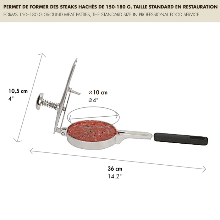 Moule à steak MATFER en inox 150g - 2 tailles