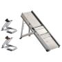 Mandoline inox professionnelle avec chariot poignée bois - 3 & 10 mm