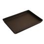 Tarte rectangulaire cannelée - Antiadhérent (sans PFAS) - fond fixe - 290x205 mm dim ext / 275x195mm dim int - h25mm