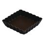 Tartelette carrée cannelée - Antiadhérent (sans PFAS) - fond fixe - 100x100 mm dim ext / 90x90 mm dim int - h 20 mm
