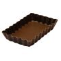 Tartelette rectangulaire cannelée - Antiadhérent (sans PFAS) - fond fixe - 1210x75 mm dim ext / 112x66 mm dim int - h 20mm
